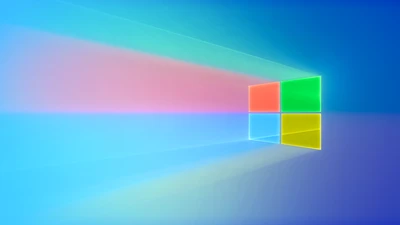 Colorful Windows 10 Logo with Glossy Gradient Background