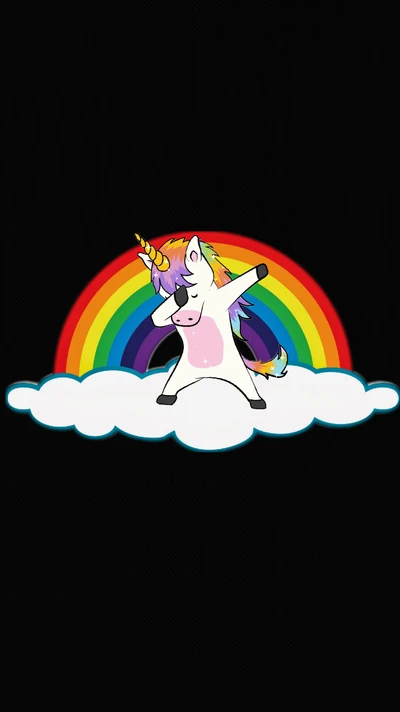 dab, dabbing, licorne, arc en ciel, couleur