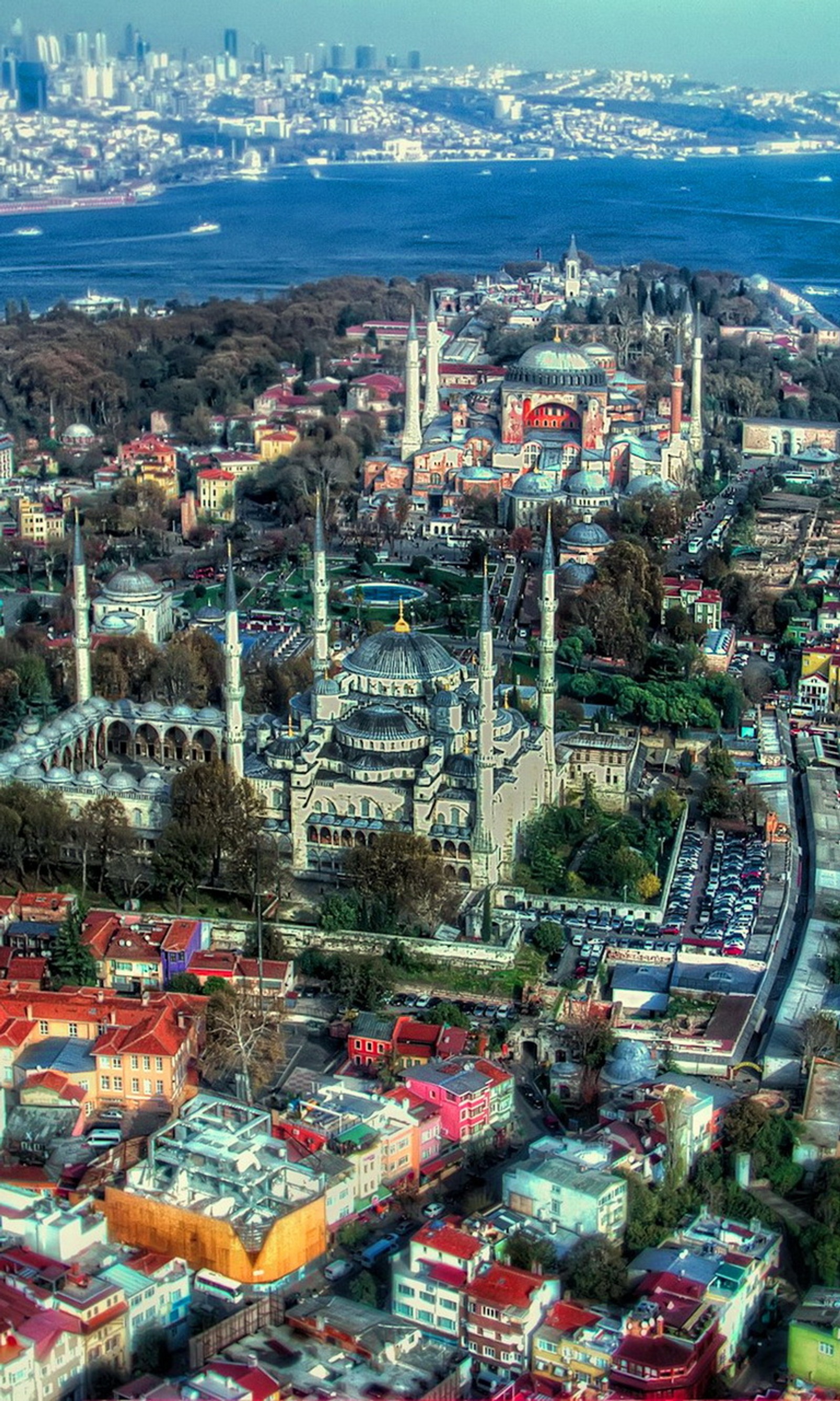 Скачать обои красивый, istanbul city, индейка, вид