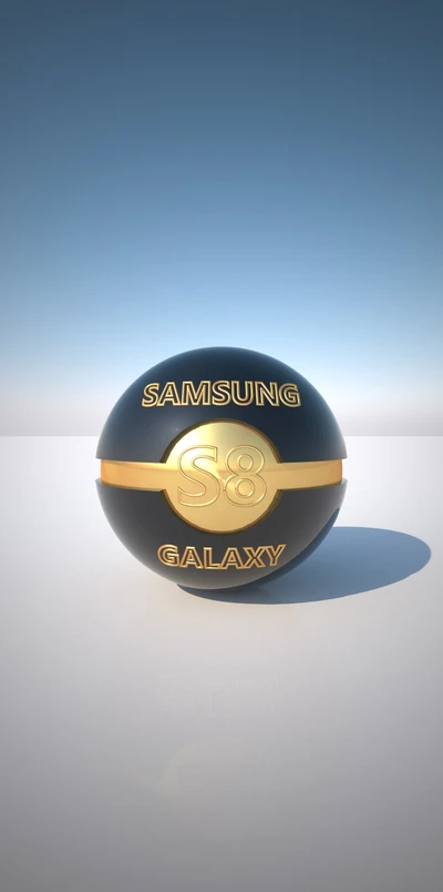 Representación 3D estilizada del logotipo de Samsung Galaxy S8 Plus.