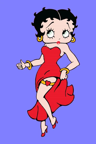 Betty Boop en robe rouge : Personnage animé emblématique des années 1930