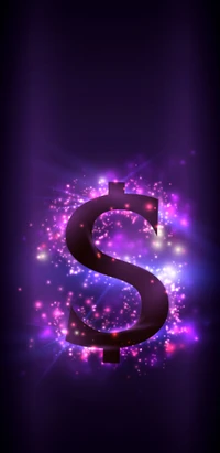 dollar, glow, purple, shine, sparkle