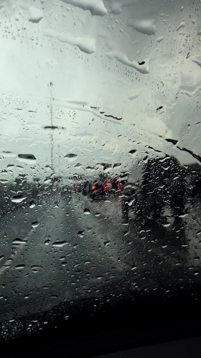 voiture, verre, lumières, pluie, pluvieux