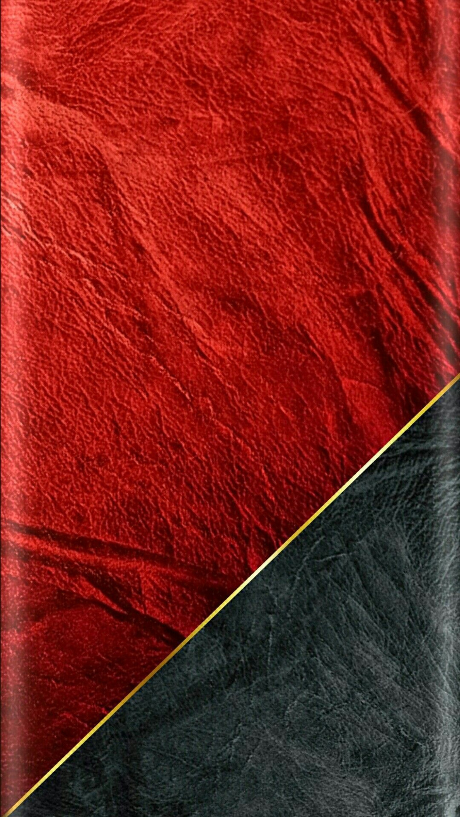 A close up of a red and black leather background with a gold line (black, leather, red, wallpaper)