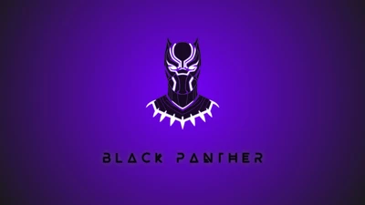 black panther, purple background, minimal art, marvel superheroes, 5k