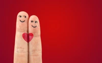 Valentine's Day Love: Smiling Fingers with Heart Gesture