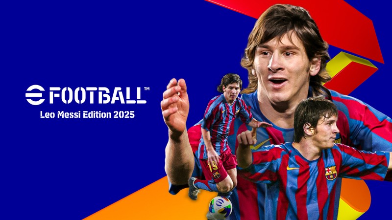 Мужчина в красной и синей рубашке, держащий футбольный мяч (efootball 2024, lionel messi edition, игры 2024, игры, обои 4k)