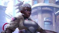 Heroína empoderada em jornada - Arte de Overwatch 2