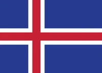 Drapeau d'Islande : Fond bleu vif avec un design de croix rouge