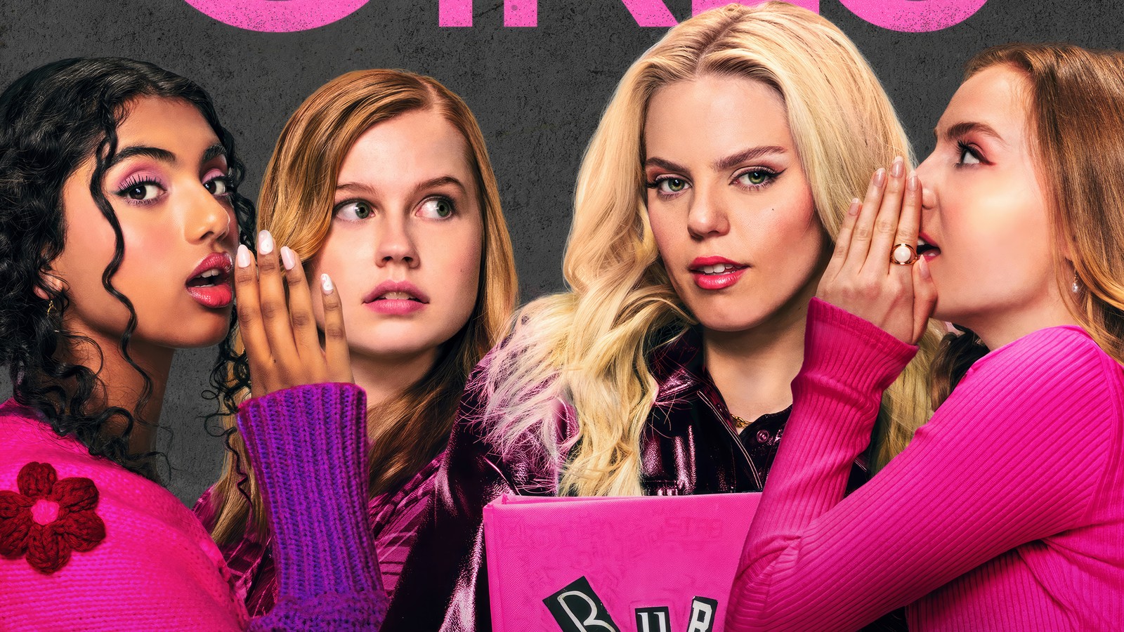 Les filles se regardent toutes avec les mains sur la bouche (mean girls 2024, film, distribution)