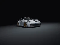 Porsche 911 GT3 with Weissach Package in a Studio Setting on Dark Background