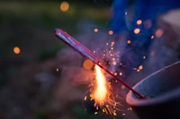 feuerwerk, sprühkerze, diwali, nacht, ereignis