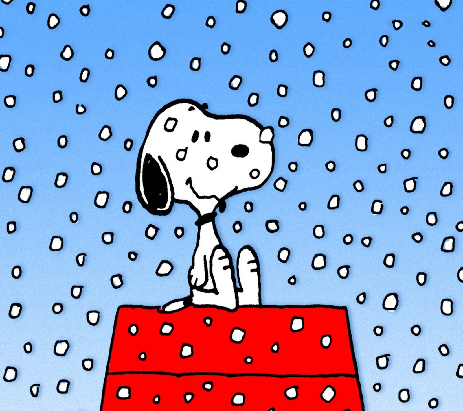 Snoop e woodstock em um telhado vermelho na neve (charlie brown, natal, cachorro, amendoins, snoopy)