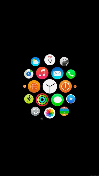 Colorful array of app icons on a sleek black background, showcasing the versatility of modern technology.