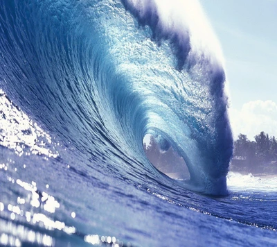 Ola oceánica majestuosa que captura el poder de la naturaleza