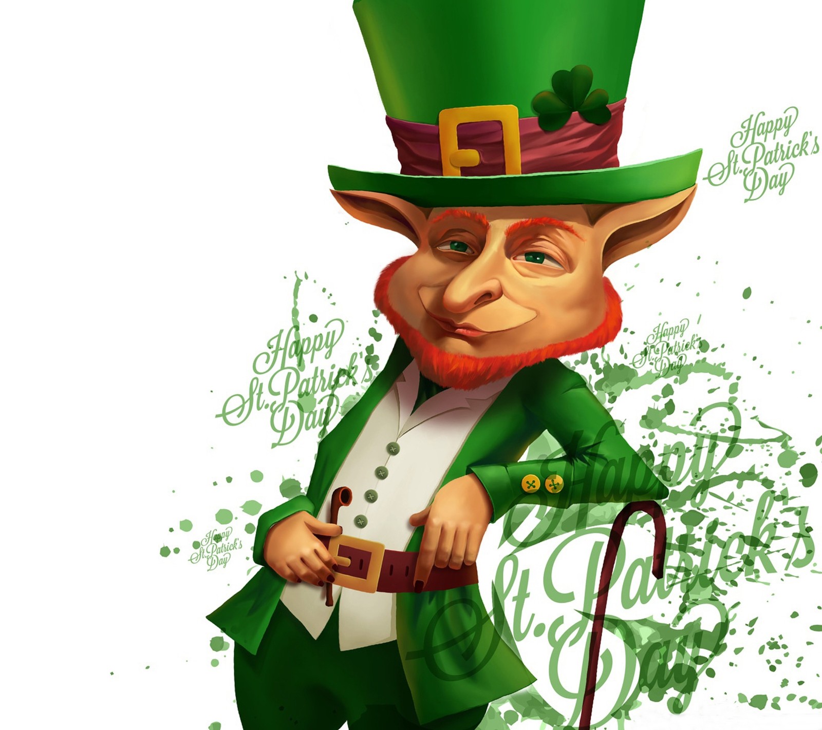 Cartoon-leprechaun (feiertag, irland, irisch, leprechaun, klee)