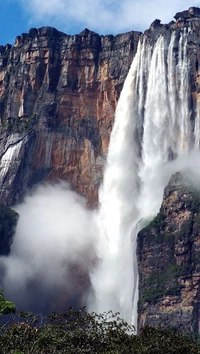 montanha, água, cachoeira