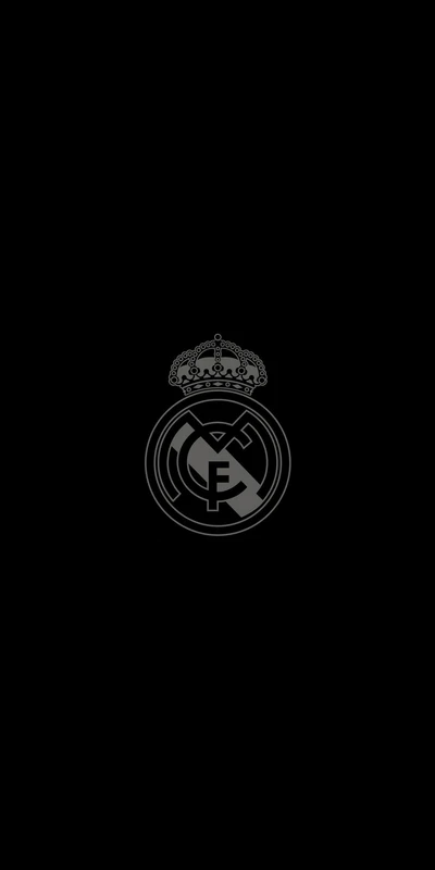 Real Madrid Minimalist Logo on Black Background