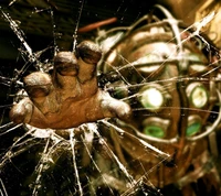 Iconic Big Daddy from BioShock Reaching Through Glass