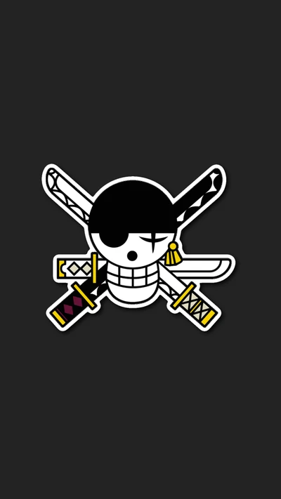 Emblema de Caveira e Espadas Cruzadas de One Piece