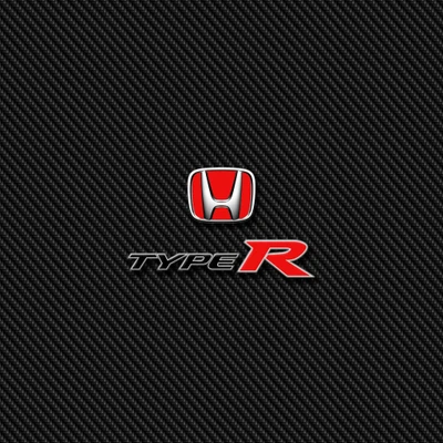 Emblema Honda Type R em fundo de fibra de carbono