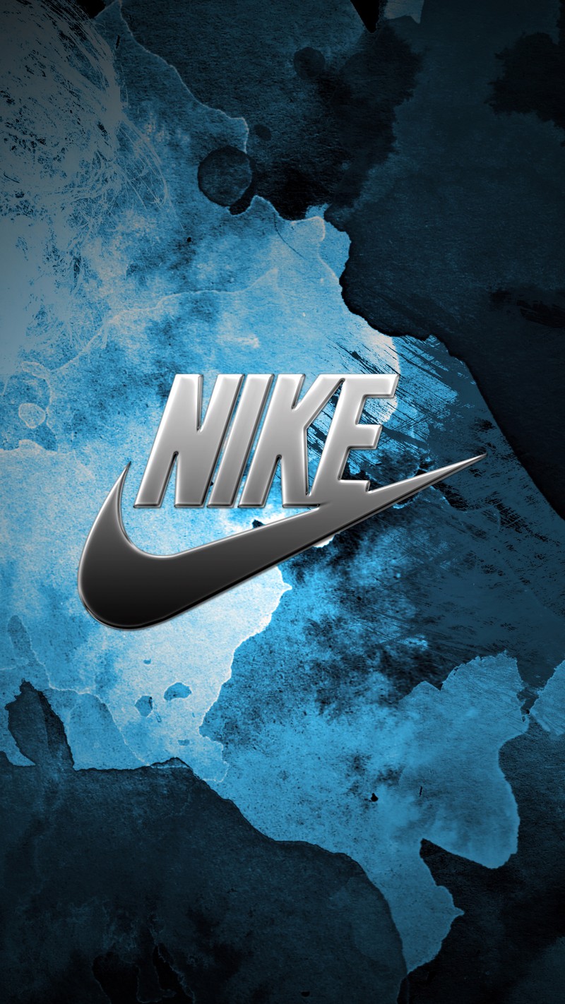 Близкий план синего и черного фона с логотипом nike (воздух, синий, гранж, grunge, hd)