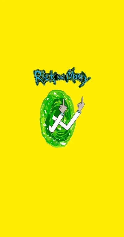 Logo de Rick et Morty avec portail vert