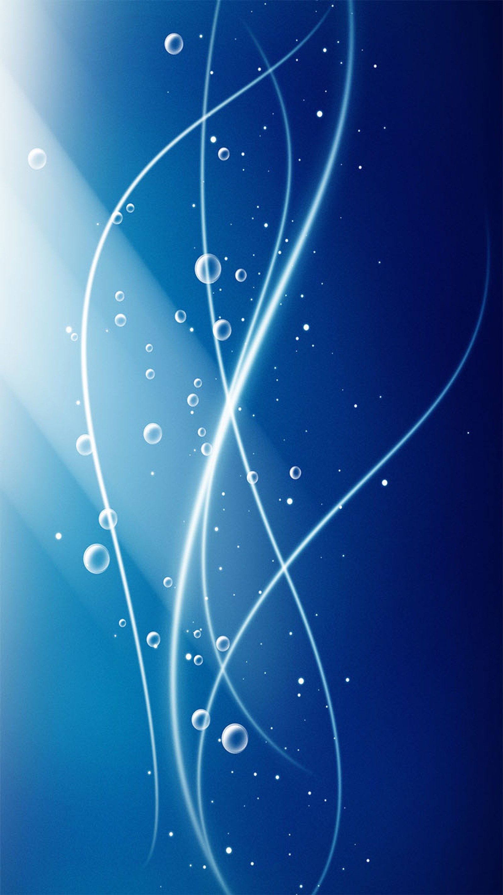 There is a blue background with bubbles and a blue sky (abstract, blue)