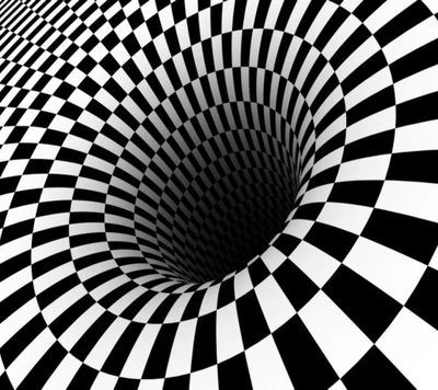 Optischer Wirbel: Eine abstrakte schachbrettartige Illusion