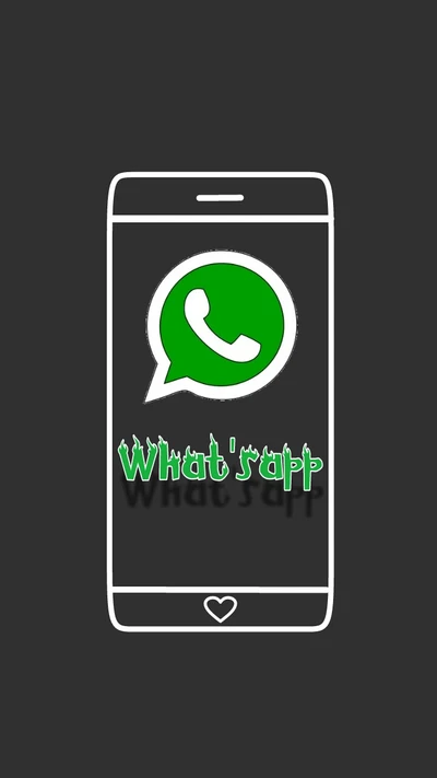 Logotipo verde do WhatsApp em papel de parede preto de smartphone