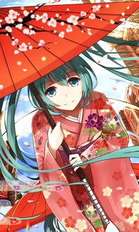 anime, hatsune, japan, kimono, manga wallpaper