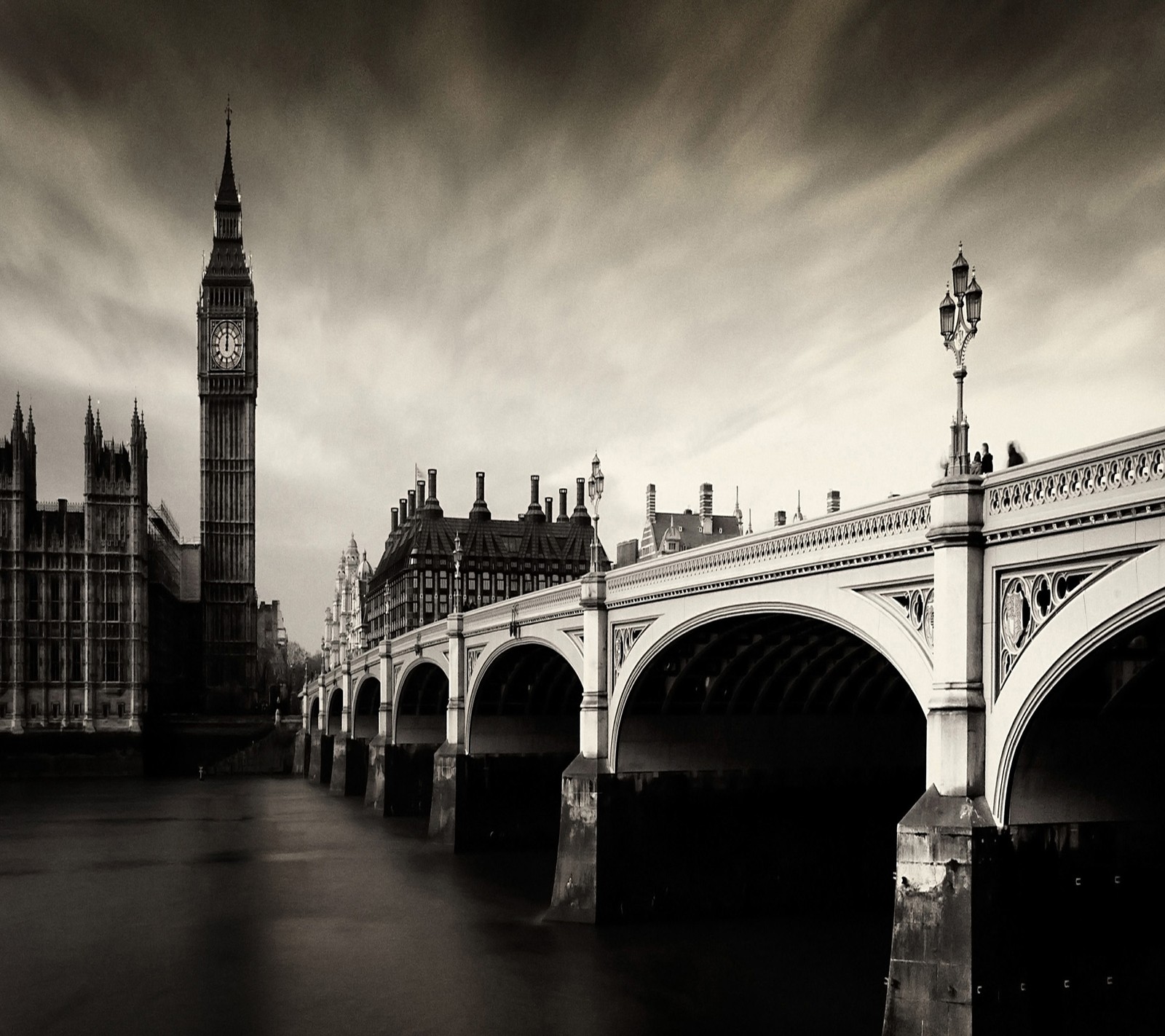 Vista árabe de uma ponte com uma torre do relógio ao fundo (londres, london, papel de parede)