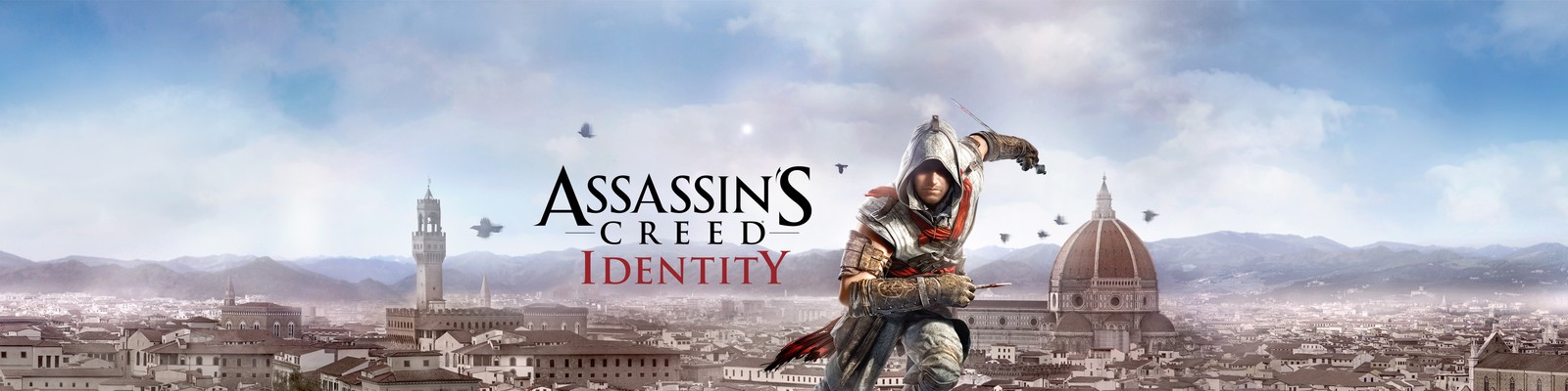 Un homme debout au sommet d'un bâtiment avec une épée (jeu, assassins creed identity, tourisme, jeux vidéo, ios)