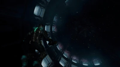 Isaac Clarke dans les profondeurs de l'USG Ishimura - Capture d'écran de Dead Space Remake