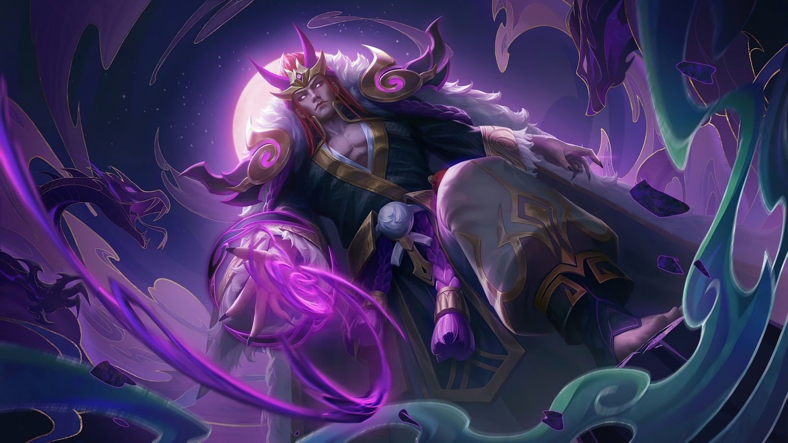 Une femme en tenue violette tenant une balle violette (valir, seigneur des démons, mobile legends, bang bang, mlbb)