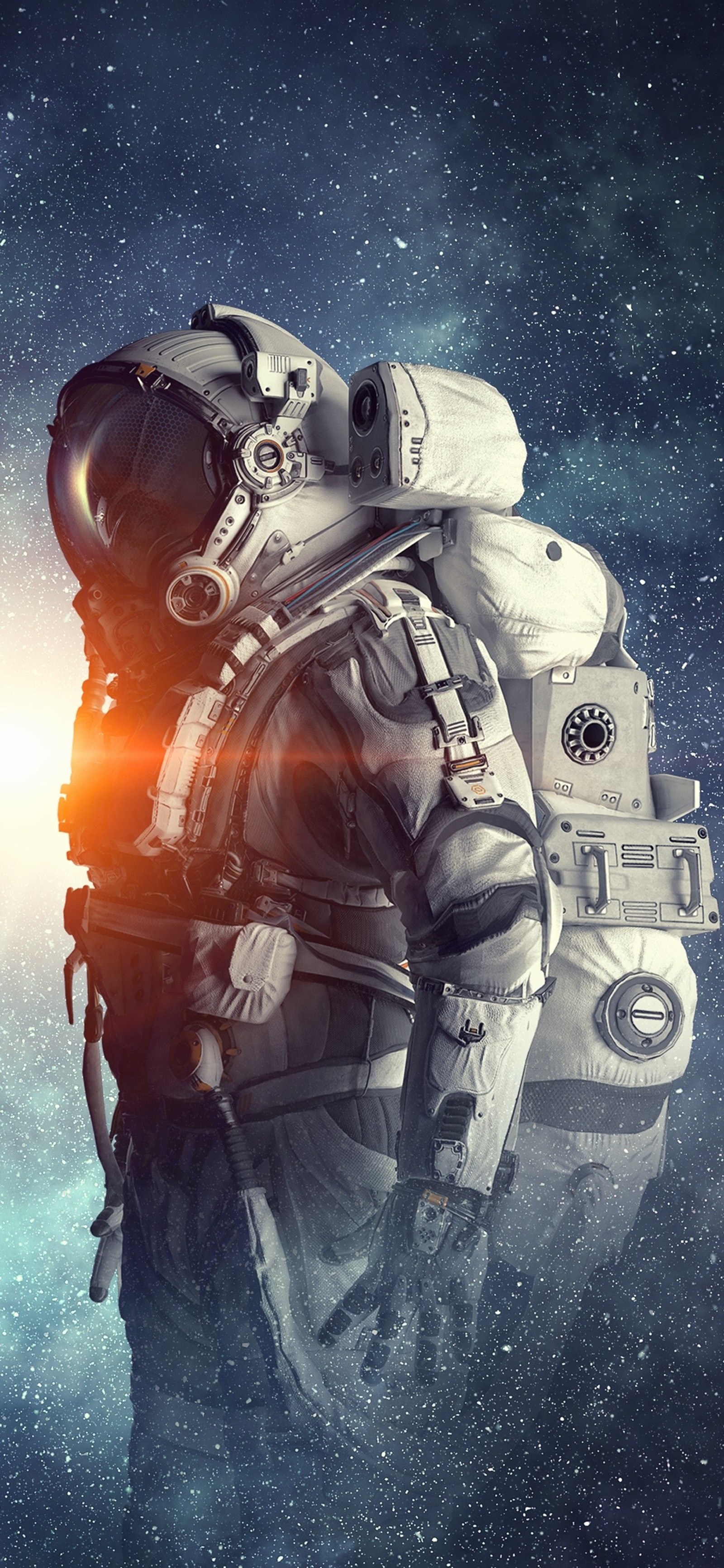 astronaut, art, space, painting, canvas wallpaper