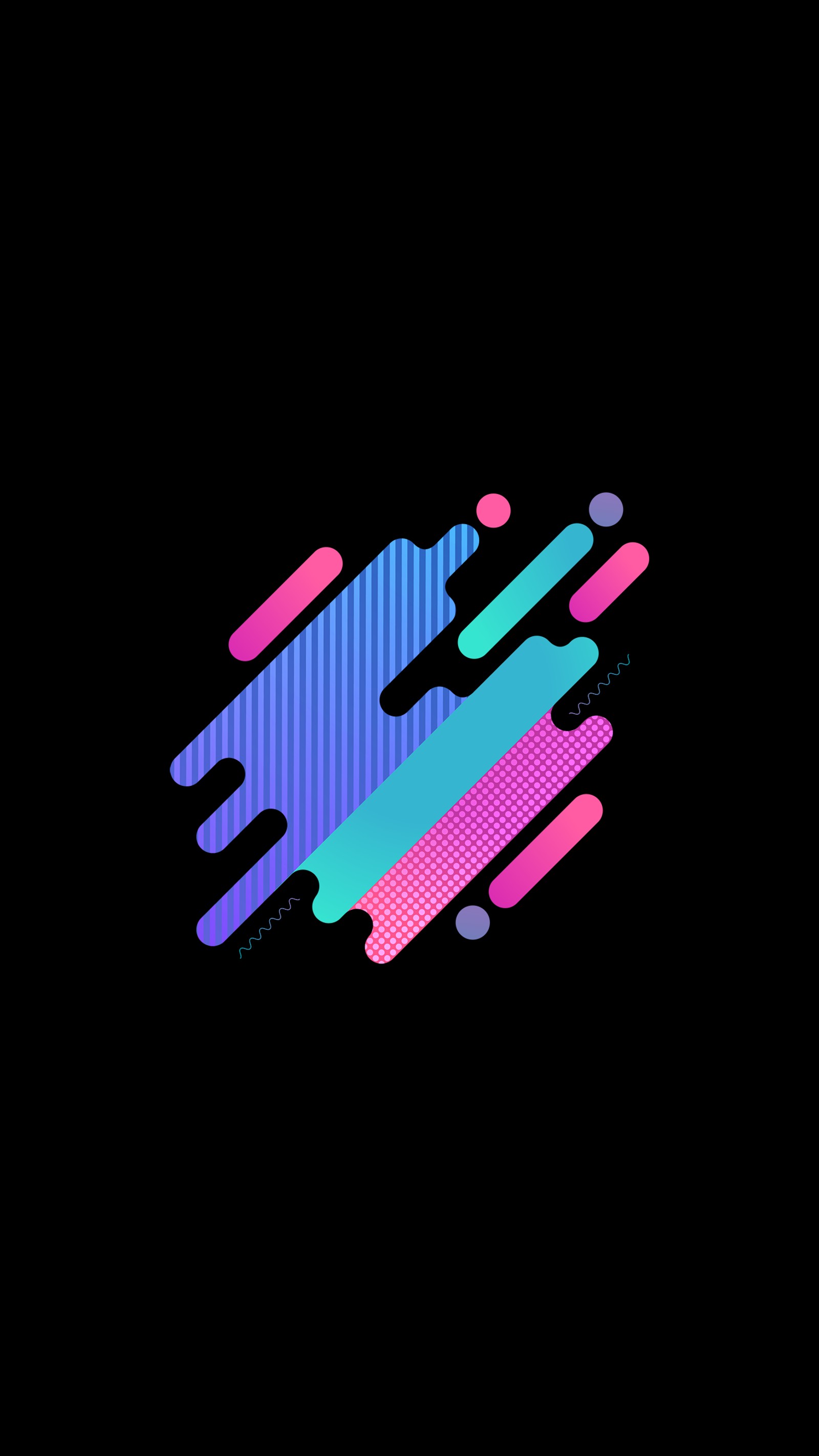 A black background with a colorful abstract design of a line (amoled, oled, apples, magenta, pink)