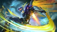 Batalha épica de sabres em Mobile Legends: Guerreiro futurista solto