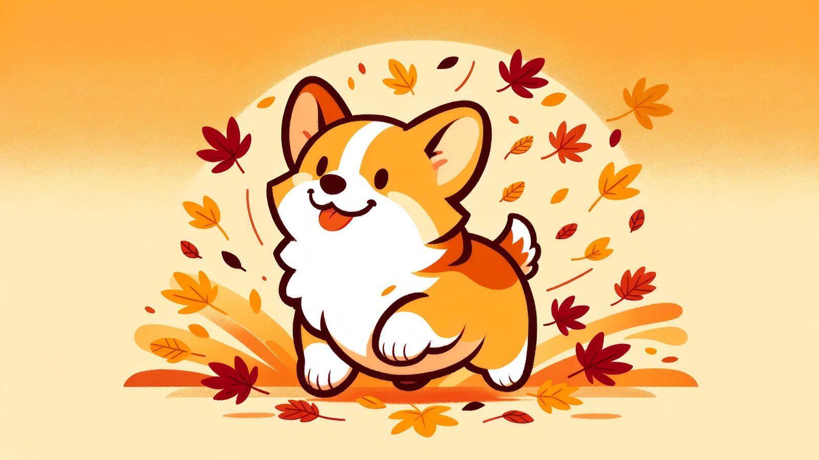 Lade corgi, niedlich, hund, tiere, herbst Hintergrund herunter