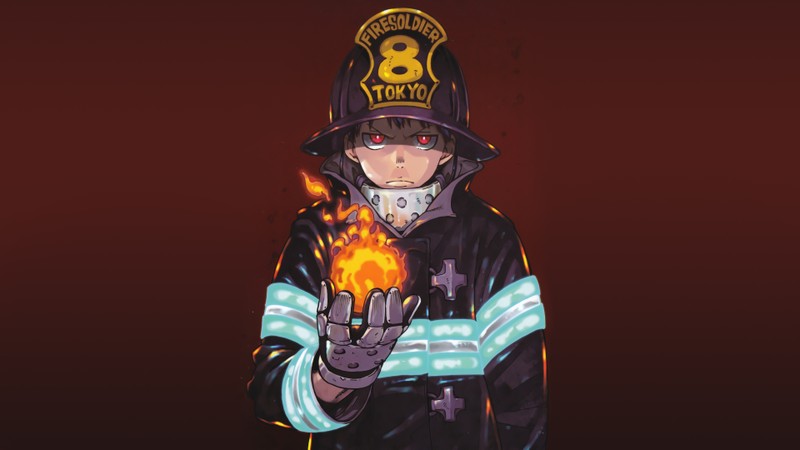 Аниме, пожарный, огонь (fire force, аниме, anime, огненная бригада, enen no shouboutai)