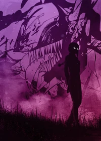 makima, silhouette, chainsaw man, illustration, pink aesthetic wallpaper