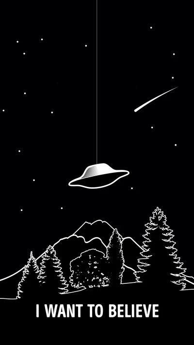 Mitternachtsbegegnung: Ein UFO im monochromen Himmel