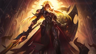 Leona: Arte de splash da skin Eclipse Solar de League of Legends