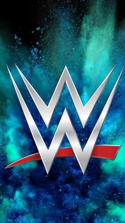 WWE-Logo auf einem lebhaften abstrakten Hintergrund