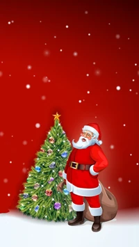 christmas, holiday, red, santa wallpaper