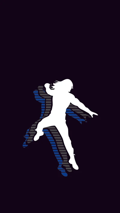 Silhouette of a wrestler in dynamic pose, inspired by Roman Reigns, set against a dark background.