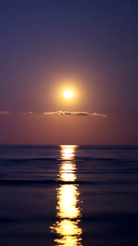 beach, moonrise wallpaper