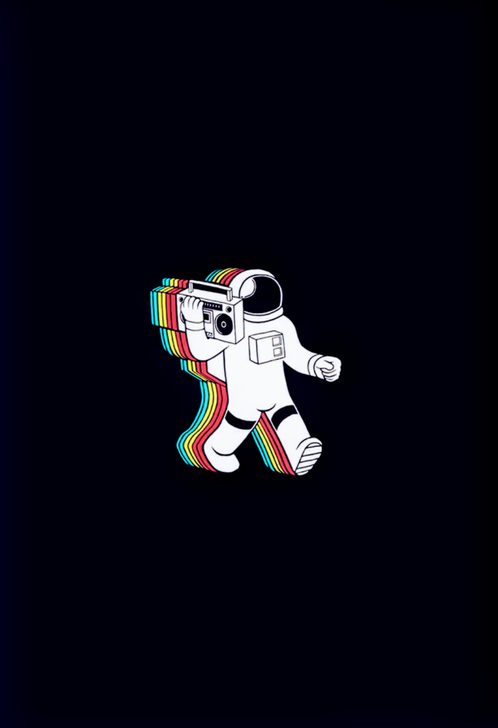 A close up of a person in a space suit with a camera (astronaut, chill, colors, cool, logo)