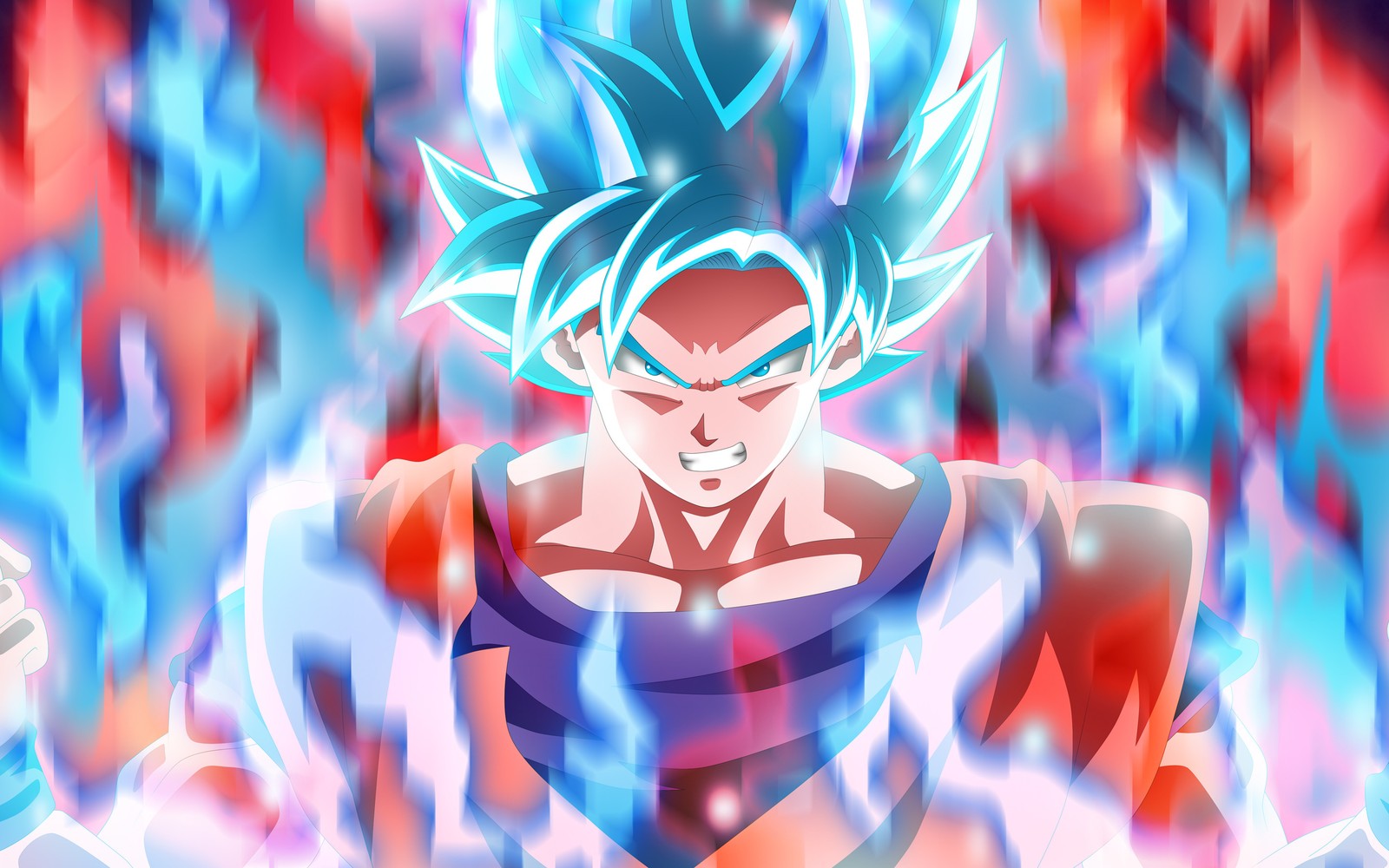 Скачать обои мяч, синий, дракон, бог, goku