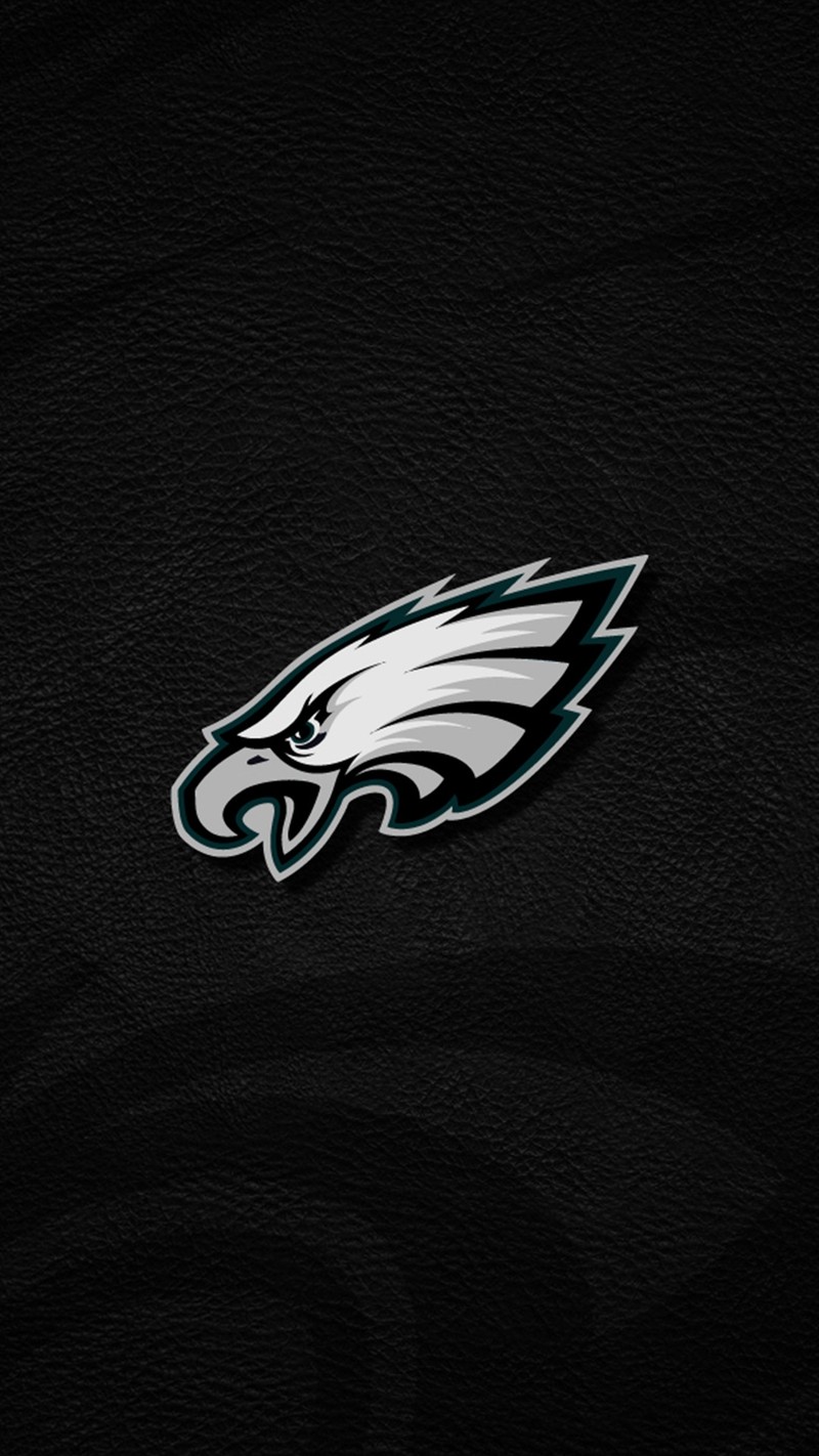 Логотип philadelphia eagles на черном кожаном фоне (орлы, eagles logo, филадельфия, филли)